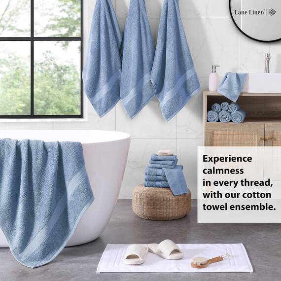 LANE LINEN Baumwolle Badetücher für Badezimmer Set,18 PC Badezimmer Handtücher Set,4 Badezimmer Handtuch Set, 6 Handtücher für Badezimmer, weiche türkische Handtuch-Sets für Badezimmer,Allure