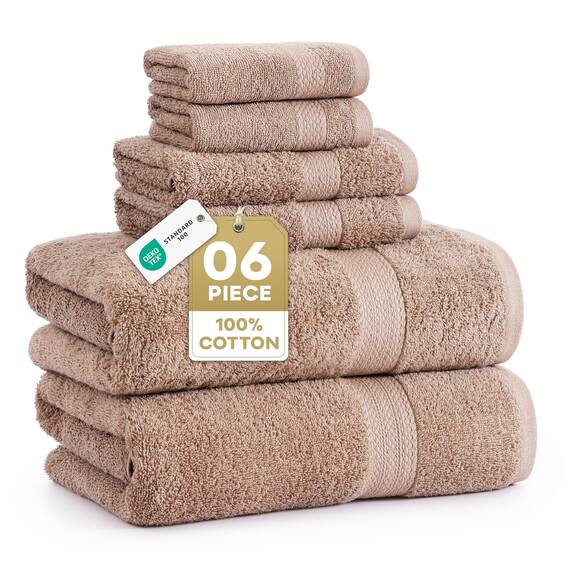 LANE LINEN Luxus-Badetücher-Set aus 100% merzerisierter Baumwolle, Ringgesponnen-Technologie, 2 Badetücher, 2 Waschlappen, 2 Handtücher, geeignet für alle Hauttypen, einschließlich empfindlicher Haut
