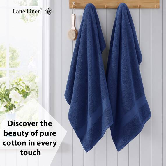 LANE LINEN Badetücher aus 100% Baumwolle, ringgesponnene, merzerisierte Baumwolle, Handtuch-Set für Badezimmer, schnell trocknend, weich und saugfähig, großes Badetuch-Set, Schlafsaal-Essentials für