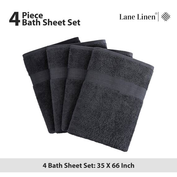 Badetücher Badezimmer Handtuch-Set,4er-Pack 100% Baumwolle extra große Badetücher, übergroße Badetücher, Luxus Badetücher großes Badezimmerset, Duschtücher Badetuch-Sets für Badezimmer, 35x66,Schwarz