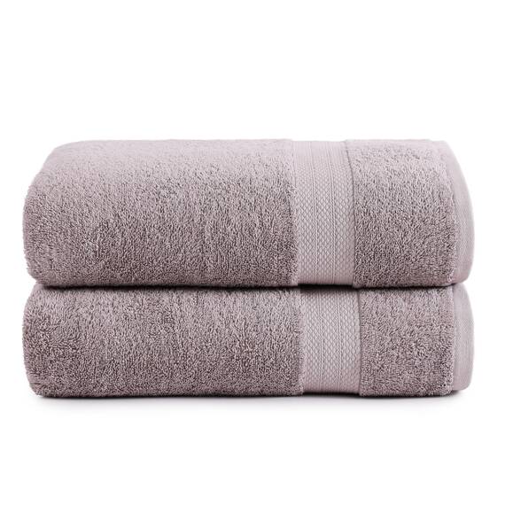 LANE LINEN Badetuch-Set, 2 Stück, 100 % Baumwolle, extra große Badetücher, übergroße Badetücher, Luxus-Badetücher-Set, Duschtücher, Badetuch-Sets für Badezimmer, 35 x 66 cm – Platin