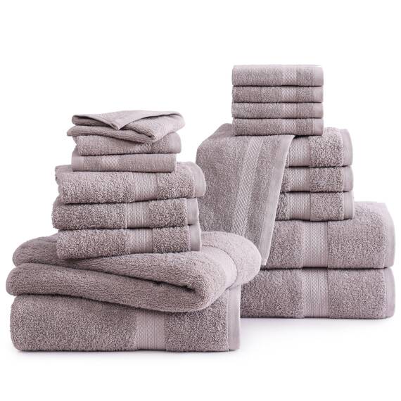 LANE LINEN Baumwolle Badetücher für Badezimmer Set-18 PC Badetücher Set-4 Badezimmer Handtücher Set, 6 Handtücher für Badezimmer, Weiche türkische Handtuchsets für Badezimmer,Platinum Badetücher Set