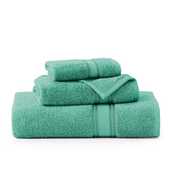 LANE LINEN Luxus Badetücher Set - 3-teiliges Set, 100% Baumwolle Badetücher, Zero Twist, schnelle Duschtücher, saugfähiges Handtuch, super weich, 1 Badetuch, 1 Handtuch, 1 Waschlappen - Blaugrün