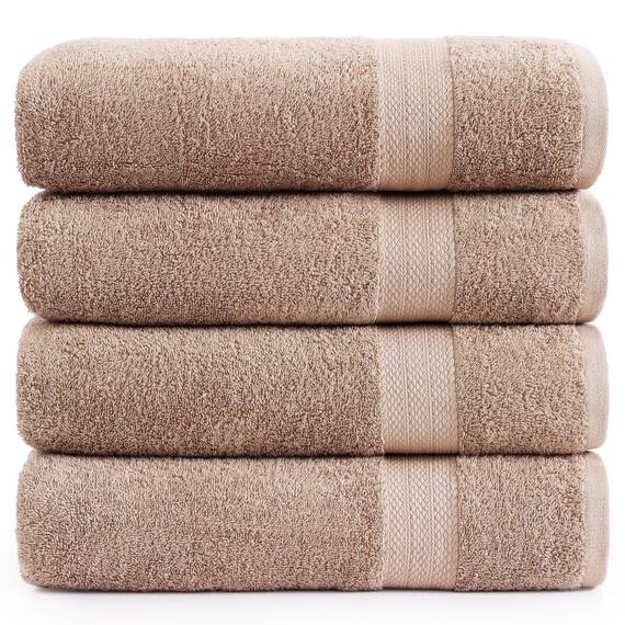 LANE LINEN Badetücher aus 100 % reiner Baumwolle, ringgesponnene Baumwolle, extra groß, schnell trocknend, weich und saugfähig, übergroße Duschtücher, nachhaltig produziert, vorgeschrumpft, Taupe, 4