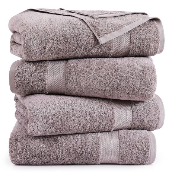 Badetücher Badezimmer-Handtuch-Set, 4 Stück, 100 % Baumwolle, extra große Badetücher, übergroße Badetücher, luxuriöse Badetücher, Badetuch-Sets für Badezimmer, 35x66 cm – Platin