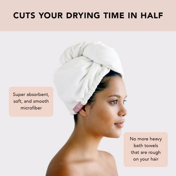 Kitsch Mikrofaser-Haarhandtuch – schnell trocknende lockige Haarwickel für Frauen nasses Haar,Mikrofaser-Handtuch für Haare,Haartrocknungstuch,Haartücher für Frauen,Haarturban für nasses Haar (weiß)