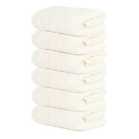 Tens Towels 6 Stück Handtücher, 100 % Baumwolle, leichteres Gewicht, schnell trocknend, 40,6 x 71,1 cm, super weich und saugfähig, perfekt für Bad und Küche, cremefarben