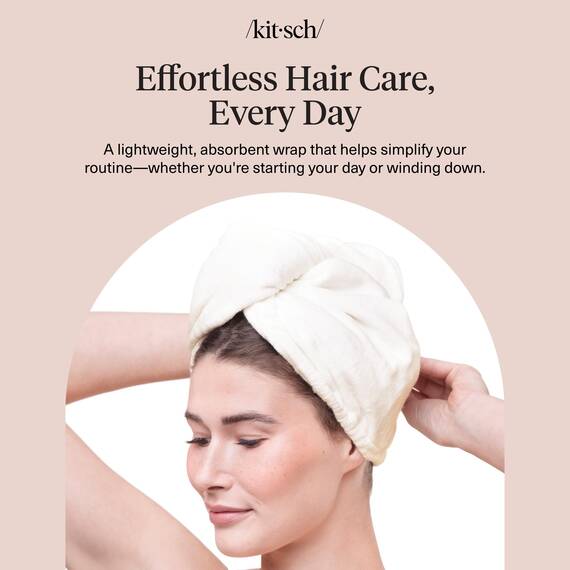 Kitsch Mikrofaser-Haarhandtuch – schnell trocknende lockige Haarwickel für Frauen nasses Haar,Mikrofaser-Handtuch für Haare,Haartücher für Frauen,Haarturban für nasses Haar (Elfenbein)