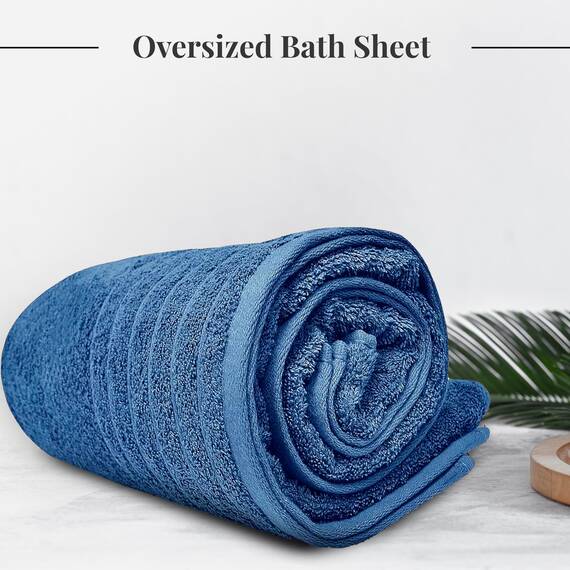 Tens Towels Jumbo-Badetuch, 100 % Baumwolle, super weich und saugfähig, perfekt zum Einwickeln, 100 % Baumwolle, 101,6 x 203,2 cm, 1 Stück, Blau