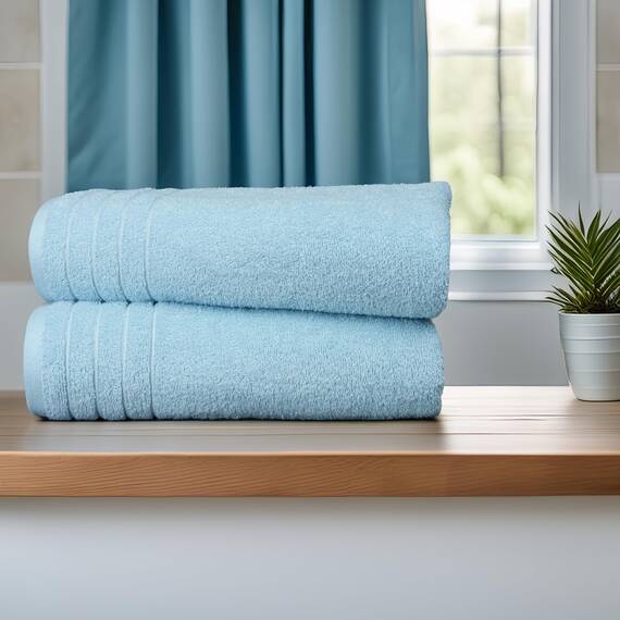Tens Towels Extra große Badetücher, 76,2 x 152,4 cm, 100 % Baumwolle, größeres und leichteres Gewicht, schnelles trocknen, super weich und saugfähig, perfekt für Badezimmer, 4 Stück, Himmelblau