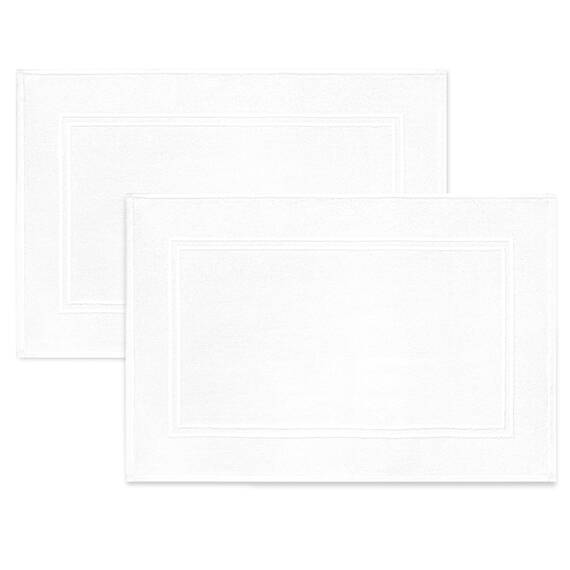 Tens Towels Badematten aus 100 % Baumwolle, 50,8 x 81,3 cm, super saugfähig, Premium-Bodentücher in Hotelqualität, luxuriös, weich und schnell trocknend, kein Badezimmerteppich, Weiß, 2 Stück