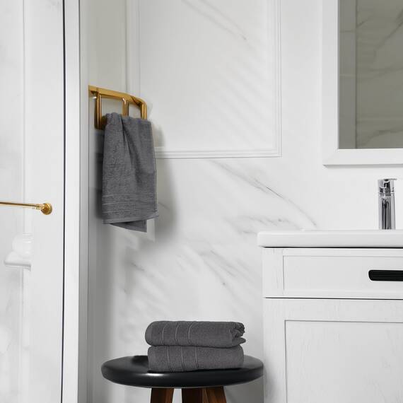 Tens Towels Handtücher, 100 % Baumwolle, leichteres Gewicht, schnell trocknend, 40,6 x 71,1 cm, super weich und saugfähig, perfekt für Bad und Küche, Dunkelgrau, 6 Stück