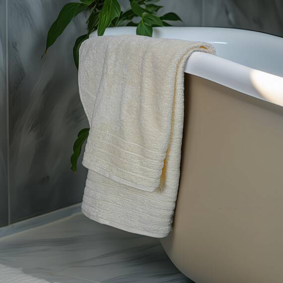 Tens Towels Extra große Badetücher, 76,2 x 152,4 cm, 100 % Baumwolle, größeres und leichteres Gewicht, schnelles trocknen, super weich und saugfähig, perfekt für Badezimmer, 4 Stück, Cremefarben