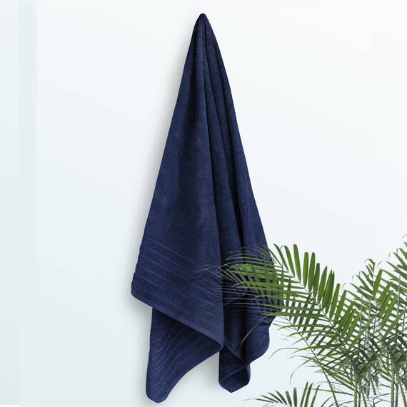 Tens Towels Jumbo-Badetuch, 100 % Baumwolle, super weich und saugfähig, perfekt zum Einwickeln, 100 % Baumwolle, 101,6 x 203,2 cm, Größe XL und leicht, schnelltrocknend, 1 Stück, Marineblau