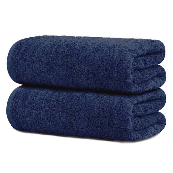 Tens Towels Extra großes Badetuch-Set, 100 % Baumwolle, Jumbo-Größe 88,9 x 177,8 cm, geringes Gewicht, super saugfähig, übergroße Badetücher für Badezimmer, perfekt den täglichen Gebrauch (Marineblau)