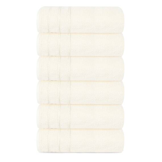 Tens Towels 6 Stück Handtücher, 100 % Baumwolle, leichteres Gewicht, schnell trocknend, 40,6 x 71,1 cm, super weich und saugfähig, perfekt für Bad und Küche, cremefarben