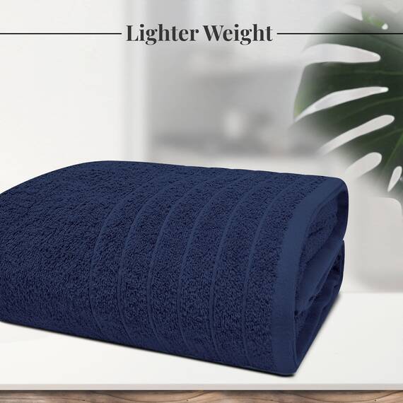 Tens Towels Jumbo-Badetuch, 100 % Baumwolle, super weich und saugfähig, perfekt zum Einwickeln, 100 % Baumwolle, 101,6 x 203,2 cm, Größe XL und leicht, schnelltrocknend, 1 Stück, Marineblau