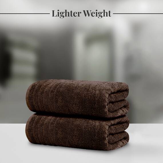 Tens Towels Extra große Badetücher, 89 x 178 cm, 100% Baumwolle, größeres und leichteres Gewicht, schnelles trocknen, super weich und saugfähig, übergroße Badetücher, 2 Stück, Braun