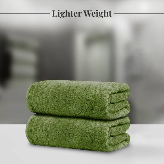 Tens Towels Extra große Badetücher, 76,2 x 152,4 cm, 100% Baumwolle, größeres und leichteres Gewicht, schnelles trocknen, super weich und saugfähig, perfekt für Badezimmer, 4 Stück, Grün