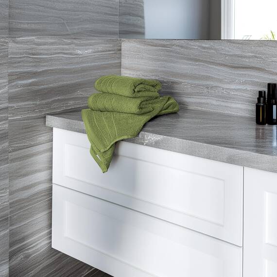 Tens Towels Handtücher, 100 % Baumwolle, leichteres Gewicht, schnell trocknend, 40,6 x 71,1 cm, super weich und saugfähig, perfekt für Bad und Küche, Grün, 6 Stück