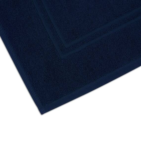 Tens Towels Badematten aus 100 % Baumwolle, 50,8 x 81,3 cm, super saugfähig, Premium-Bodentücher in Hotelqualität, luxuriös, weich und schnell trocknend, kein Badezimmerteppich, Marineblau, 2 Stück