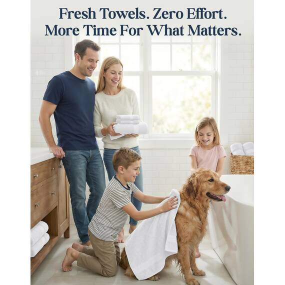 LANE LINEN 16-teiliges Badetücher-Set,Weiße Badetücher, 100% Baumwolle Handtücher für Badezimmer, Luxus-Badetücher, stark saugfähige Duschtücher, 4 Handtücher und 8 Waschlappen,Weiße Handtücher wels
