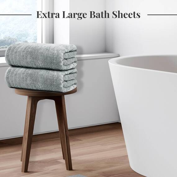 Tens Towels Extra große Badetücher, 89 x 178 cm, 100% Baumwolle, größeres und leichteres Gewicht, schnelles trocknen, super weich und saugfähig, übergroße Badetücher, 2 Stück, kühles Grau