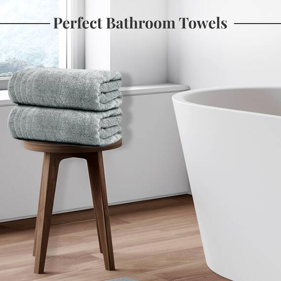 Tens Towels Große Badetücher, 100% Baumwolle, 76.2x152.4 cm, extra große Badetücher, schnell trocknend, perfekte Badetücher für den täglichen Gebrauch (4 Stück) (Kühles Grau)