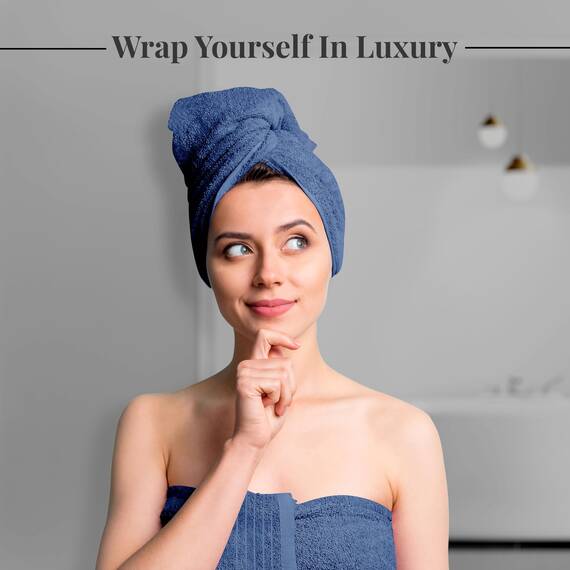 Tens Towels Große Badetücher, 100% Baumwolle, 76,2 x 152,4 cm, extra große Badetücher, Leichter und super saugfähig, schnell trocknend, perfekte Badetücher für den täglichen Gebrauch (4 Stück) (Blau)