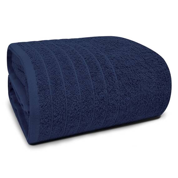 Tens Towels Jumbo-Badetuch, 100 % Baumwolle, super weich und saugfähig, perfekt zum Einwickeln, 100 % Baumwolle, 101,6 x 203,2 cm, Größe XL und leicht, schnelltrocknend, 1 Stück, Marineblau