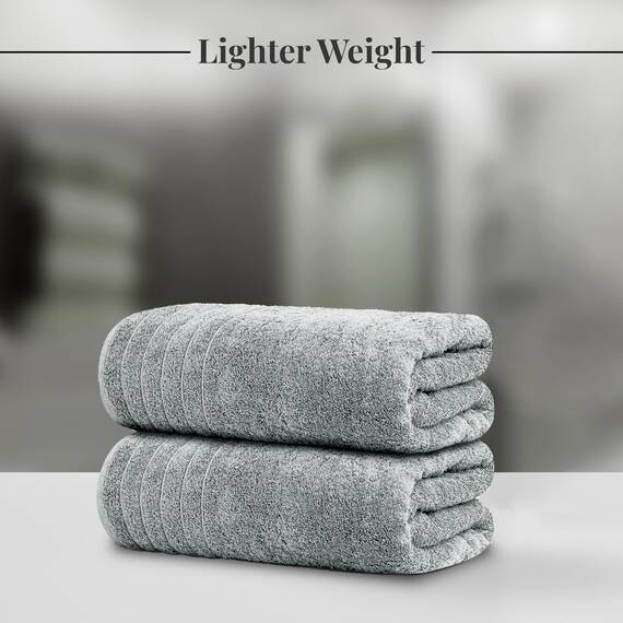 Tens Towels Extra große Badetücher, 89 x 178 cm, 100% Baumwolle, größeres und leichteres Gewicht, schnelles trocknen, super weich und saugfähig, übergroße Badetücher, 2 Stück, kühles Grau
