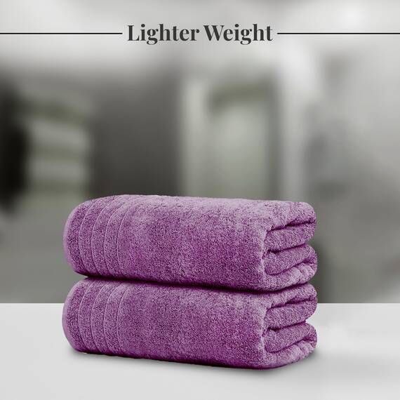 Tens Towels Badetücher Set, 2 extra große Badetücher, 2 Handtücher, 4 Waschlappen, 100% Baumwolle, schnell trocknend, Badhandtücher Set für den täglichen Gebrauch (8 Stück) (Pflaume)