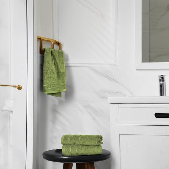 Tens Towels Handtücher, 100 % Baumwolle, leichteres Gewicht, schnell trocknend, 40,6 x 71,1 cm, super weich und saugfähig, perfekt für Bad und Küche, Grün, 6 Stück