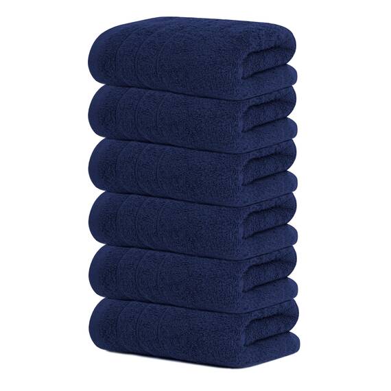 Tens Towels Handtücher, 100 % Baumwolle, leichteres Gewicht, schnell trocknend, 40,6 x 71,1 cm, super weich und saugfähig, perfekt für Bad und Küche, Marineblau, 6 Stück