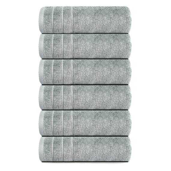 Tens Towels Handtücher, 100 % Baumwolle, leichteres Gewicht, schnell trocknend, 40,6 x 71,1 cm, super weich und saugfähig, perfekt für Bad und Küche, kühles Grau, 6 Stück