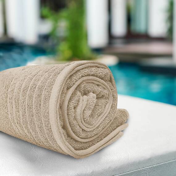 Tens Towels Jumbo-Badetuch, 100 % Baumwolle, super weich und saugfähig, perfekt zum Einwickeln, 100 % Baumwolle, 101,6 x 203,2 cm, 1 Stück, Beige