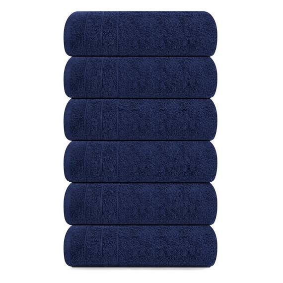 Tens Towels Handtücher, 100 % Baumwolle, leichteres Gewicht, schnell trocknend, 40,6 x 71,1 cm, super weich und saugfähig, perfekt für Bad und Küche, Marineblau, 6 Stück
