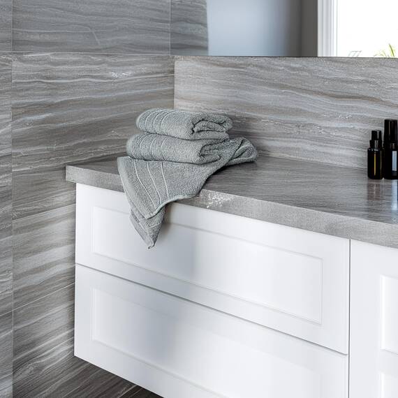 Tens Towels Handtücher, 100 % Baumwolle, leichteres Gewicht, schnell trocknend, 40,6 x 71,1 cm, super weich und saugfähig, perfekt für Bad und Küche, kühles Grau, 6 Stück