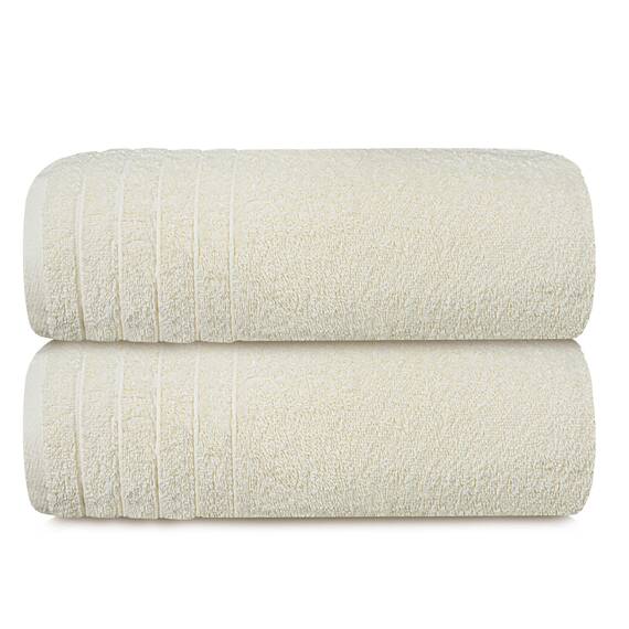 Tens Towels Extra große Badetücher, 89 x 178 cm, 100 % Baumwolle, größeres und leichteres Gewicht, schnelles trocknen, super weich und saugfähig, übergroße Badetücher, 2 Stück, Cremefarben