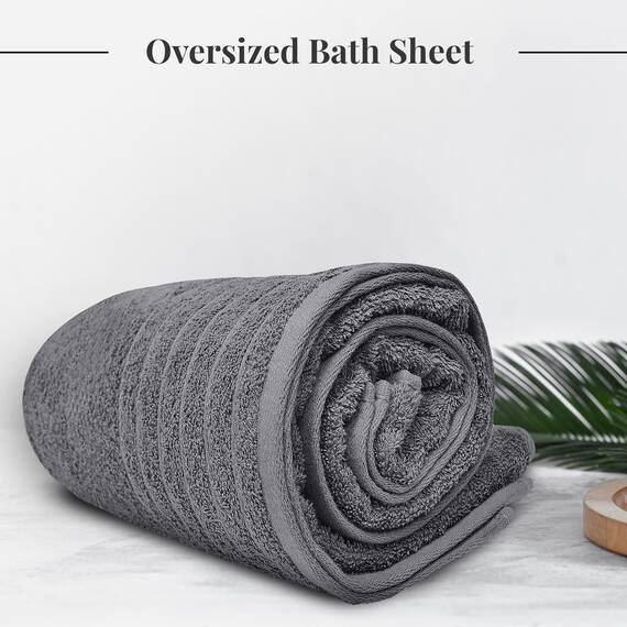 Tens Towels Jumbo-Badetuch, 100% Baumwolle, super weich und saugfähig, perfekt zum Einwickeln, 100% Baumwolle, 101,6 x 203,2 cm, Dunkelgrau, 1 Stück