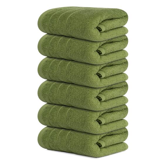 Tens Towels Handtücher, 100 % Baumwolle, leichteres Gewicht, schnell trocknend, 40,6 x 71,1 cm, super weich und saugfähig, perfekt für Bad und Küche, Grün, 6 Stück