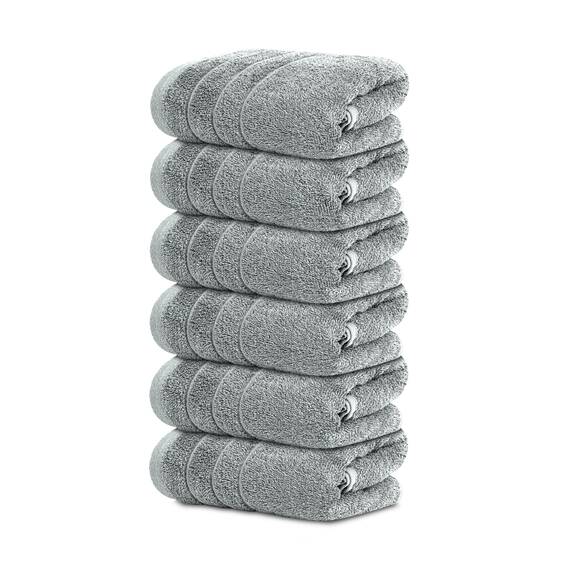 Tens Towels Handtücher, 100 % Baumwolle, leichteres Gewicht, schnell trocknend, 40,6 x 71,1 cm, super weich und saugfähig, perfekt für Bad und Küche, kühles Grau, 6 Stück