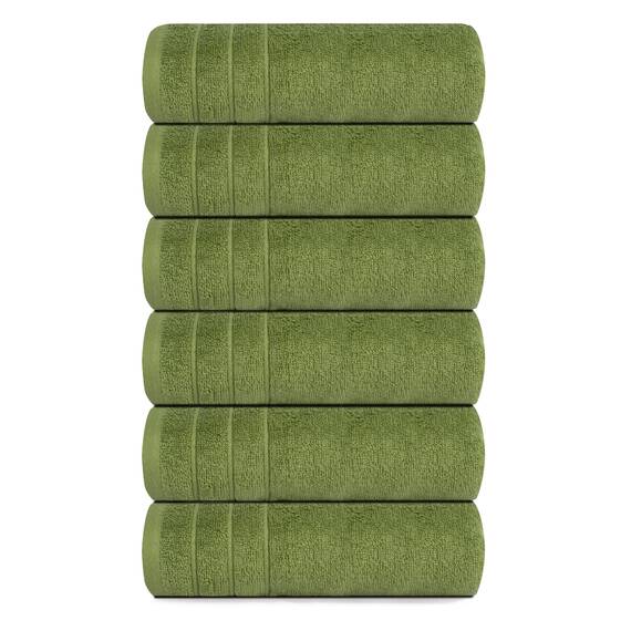 Tens Towels Handtücher, 100 % Baumwolle, leichteres Gewicht, schnell trocknend, 40,6 x 71,1 cm, super weich und saugfähig, perfekt für Bad und Küche, Grün, 6 Stück