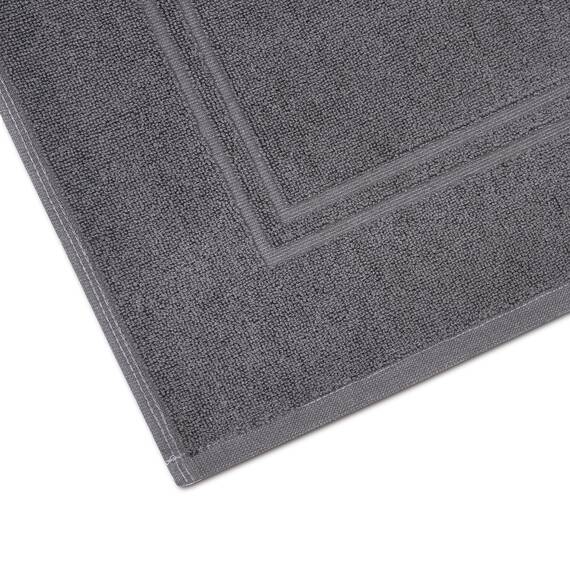 Tens Towels Badematten aus 100 % Baumwolle, 50,8 x 81,3 cm, super saugfähig, Premium-Bodentücher in Hotelqualität, luxuriös, weich und schnell trocknend, kein Badezimmerteppich, Dunkelgrau, 2 Stück