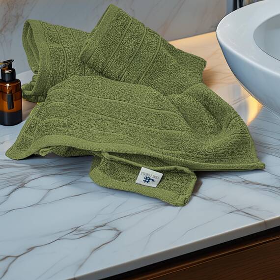 Tens Towels Handtücher, 100 % Baumwolle, leichteres Gewicht, schnell trocknend, 40,6 x 71,1 cm, super weich und saugfähig, perfekt für Bad und Küche, Grün, 6 Stück
