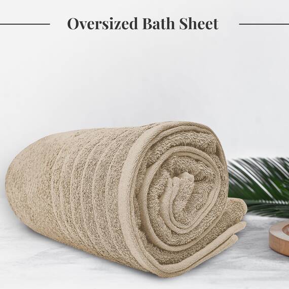 Tens Towels Jumbo-Badetuch, 100 % Baumwolle, super weich und saugfähig, perfekt zum Einwickeln, 100 % Baumwolle, 101,6 x 203,2 cm, 1 Stück, Beige