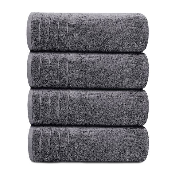 Tens Towels Große Badetücher, 100% Baumwolle, 76,2 x 152,4 cm, extra große geringes Gewicht und super saugfähig, schnell trocknend, perfekte Badtücher für den täglichen Gebrauch (4 Stück) (dunkelgrau)