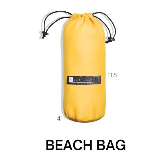 BAY LAUREL Türkisches Strandtuch mit Reisetasche 39 x 71 schnell trocknend, sandfrei, leicht, groß, übergroß, Strandtuch, türkische Handtücher, leichtes Strandtuch, Reisehandtücher (grau mit gelber