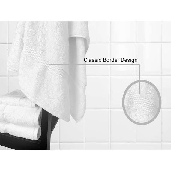 Towel Bazaar Hochwertige türkische Baumwolle, super weich und saugfähig, 4-teiliges Badetuch, Weiß