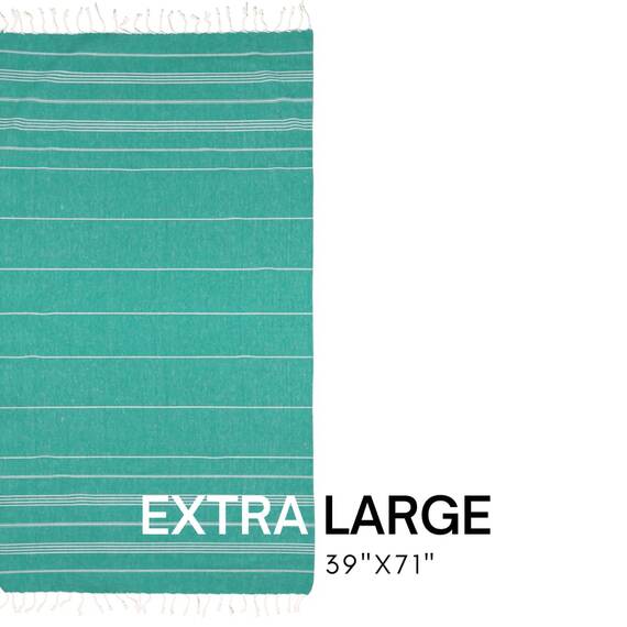 Bay Laurel Türkisches Strandtuch mit Reisetasche, 39 x 71 cm, schnell trocknend, sandfrei, leicht, große übergroße Handtücher, leicht